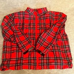 Classic red tartan windbreaker